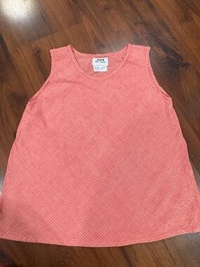 FLAX by Engelhart  Peach Linen Blouse top sleeveless Sz Large